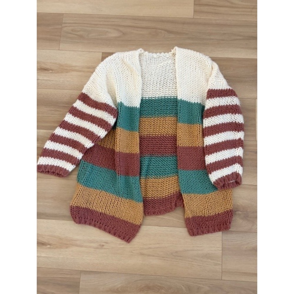 Easel Multicolor Striped Cardigan